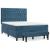 Pat box spring cu saltea, albastru închis, 140x190 cm, catifea GartenMobel Dekor