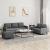 Set de canapele cu perne, 3 piese, gri închis, textil GartenMobel Dekor