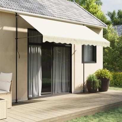 Copertină retractabilă, crem, 300x150 cm, țesătură și oțel GartenMobel Dekor