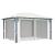Pavilion cu perdele & șiruri lumini LED, crem, 4x3 m, aluminiu GartenMobel Dekor