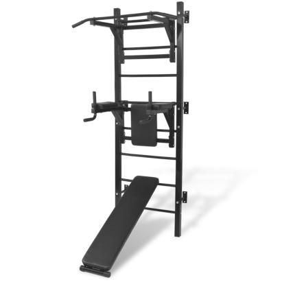 Turn Fitness multifuncțional de perete, negru GartenMobel Dekor