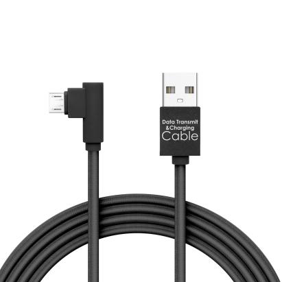 Delight - Cablu de date Micro USB, Gamer, execuţie 90° - negru, 2m -2A Best CarHome