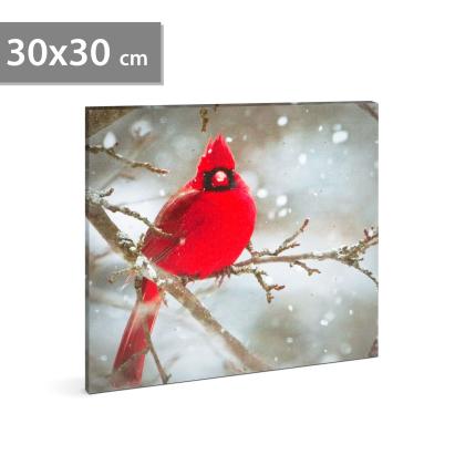 Tablou cu LED - cinteză roșie - 2 baterii AA - 30 x 30 cm (58478) Best CarHome