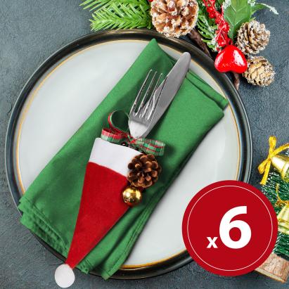 Decor tacâmuri de Crăciun - Pălărie de Moș Crăciun - 17 cm - 3 tipuri - 6 buc./pachet Best CarHome