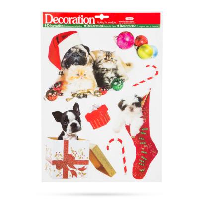 Set autocolante pentru fereastră de Crăciun - animale de companie -  sclipici - 2 tipuri Best CarHome