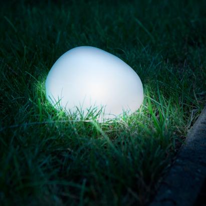 Lampă solară - formă piatră - sticlă mată - 165 x 142 x 115 mm - LED alb cald Best CarHome
