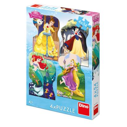 Puzzle 4 in 1 - Printesele si prieteni (4 x 54 piese) PlayLearn Toys