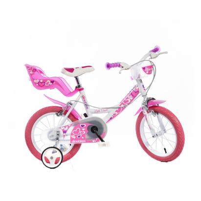 Bicicleta roz cu inimioare 16" PlayLearn Toys