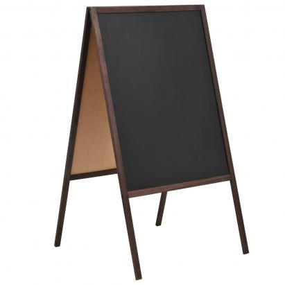 Tablă neagră cu două fețe, lemn cedru, verticală, 60 x 80 cm