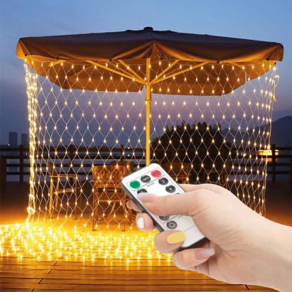 Plasă luminoasă LED - 190 LEDuri alb-calde - 3 x 2 m - 230V - cu telecomandă Best CarHome