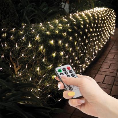 Plasă luminoasă LED - 100 LEDuri alb-cald - 1.5 x 1.5 m - 230V - cu telecomandă Best CarHome