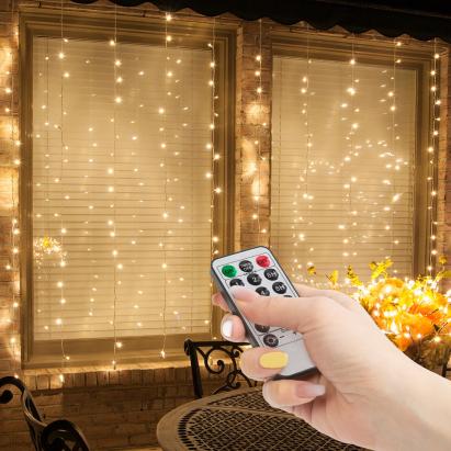 Perdea luminoasă - 100 LEDuri alb-cald - 3 x 1 m - 230V - cu telecomandă Best CarHome