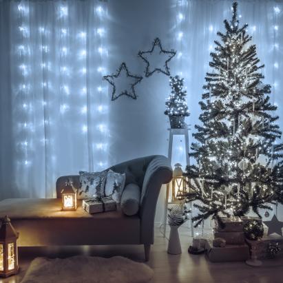 Perdea luminoasă - 200 LEDuri - alb rece - IP44 - 4,2 m - 8 programe Best CarHome