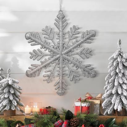 Ornament de Crăciun - cristal de gheață argintiu - 29 x 29 x 1 cm Best CarHome