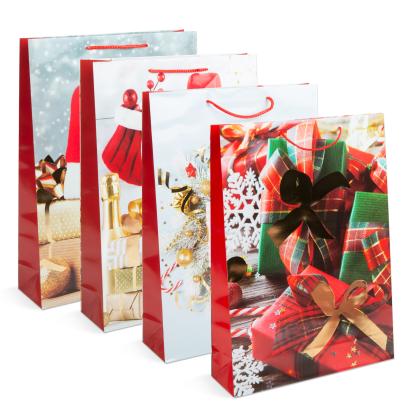 Pungă cadou pentru Crăciun - hârtie - 330 x 102 x 457 mm - 4 tipuri/ pachet Best CarHome