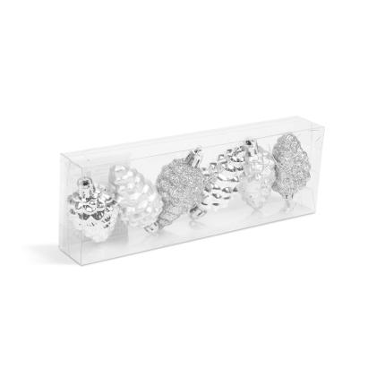 Set decor pentru brad - conuri argintii - 6 cm - 6 buc / set Best CarHome