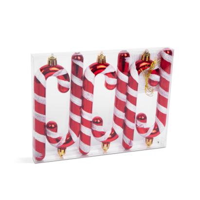 Set decor pentru brad - trestie de bomboane roșu / alb - 13 cm - 6 buc / set Best CarHome