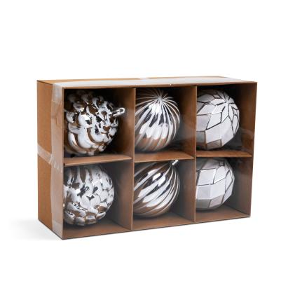 Set decorațiuni de brad - albe - 6 buc / set Best CarHome