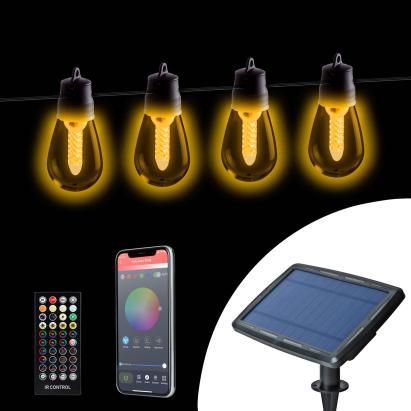 Lumină solară inteligentă - 25 LED-uri albe - temperatură de culoare reglabilă - 13,6 m - bluetooth Best CarHome