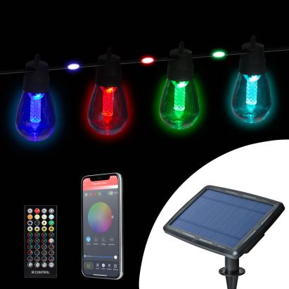 Șir de lumini solare inteligente - 84+15 LED-uri RGB - 14,5 m - bluetooth Best CarHome