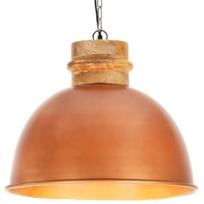 Lampă suspendată industrială, cupru, 50 cm, mango, E27, rotund