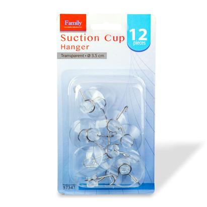 Cârlig cu ventuză - 3,5 cm - transparent - 12 buc/pachet Best CarHome