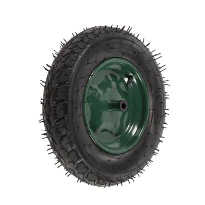Roata roaba Micul Fermier 3.50-8, diametru ax 14mm, janta verde FarmGarden AgroTrade
