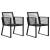 Set mobilier de exterior, 3 piese, negru, ratan PVC GartenMobel Dekor