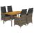 Set mobilier de grădină cu perne, 5 piese, gri, poliratan GartenMobel Dekor