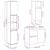 Set mobilier de baie, 3 piese, gri beton, lemn compozit GartenMobel Dekor