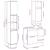 Set mobilier de baie, 3 piese, gri beton, lemn compozit GartenMobel Dekor
