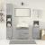 Set mobilier de baie, 3 piese, gri beton, lemn compozit GartenMobel Dekor