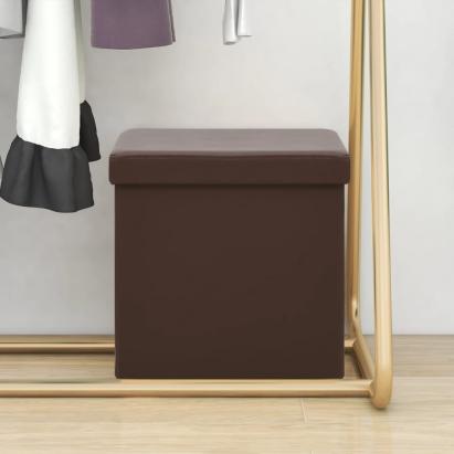 Taburet de depozitare pliabil, maro, PVC GartenMobel Dekor