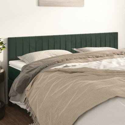 Tăblii de pat, 2 buc, verde închis, 90x5x78/88 cm, catifea GartenMobel Dekor