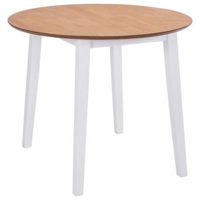 Masă de bucătărie extensibilă, rotund, MDF, alb GartenMobel Dekor