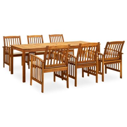 Set mobilier de grădină cu perne, 7 piese, lemn masiv acacia GartenMobel Dekor