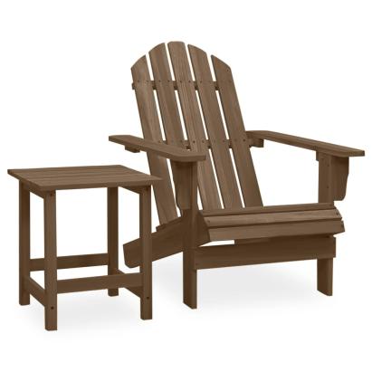 Scaun de grădină Adirondack cu masă, maro, lemn masiv de brad GartenMobel Dekor