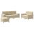 Set de canapele cu perne, 3 piese, crem, textil GartenMobel Dekor