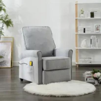 Fotoliu de masaj, gri deschis, material textil GartenMobel Dekor