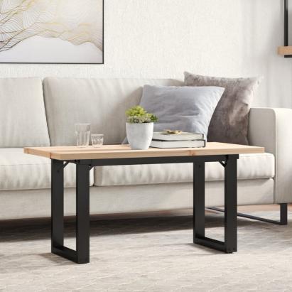 Masă de cafea, cadru O, 90x40x45,5 cm, lemn masiv pin și fontă GartenMobel Dekor