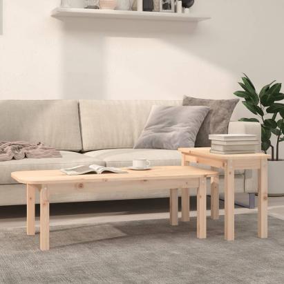 Set măsuțe de cafea, 2 piese, lemn masiv de pin GartenMobel Dekor