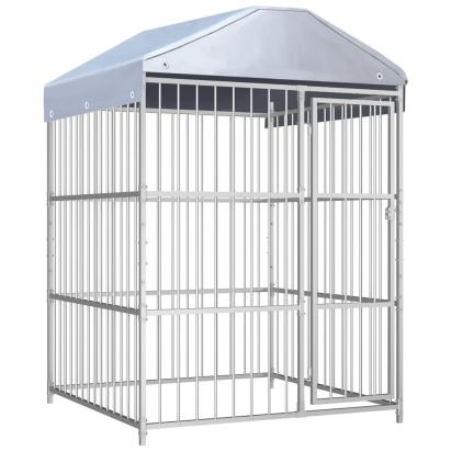 Padoc de exterior cu acoperiș pentru câini, 150x150x200 cm GartenMobel Dekor