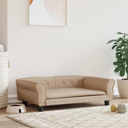 Pat de câini, cappuccino, 95x55x30 cm, piele ecologică GartenMobel Dekor
