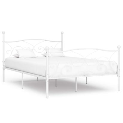 Cadru de pat cu bază din șipci, alb, 120 x 200 cm, metal GartenMobel Dekor