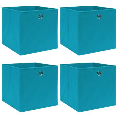Cutii de depozitare, 4 buc., bleu, 32x32x32 cm, textil GartenMobel Dekor