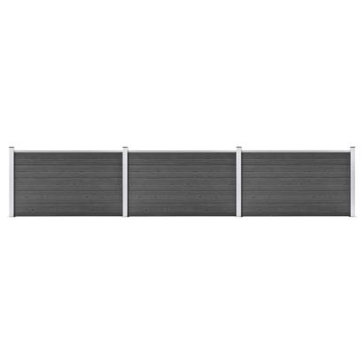 Set de panouri de gard, negru, 526 x 105 cm, WPC   GartenMobel Dekor