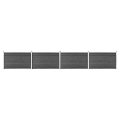 Set de panouri de gard, negru, 699 x 105 cm, WPC   GartenMobel Dekor