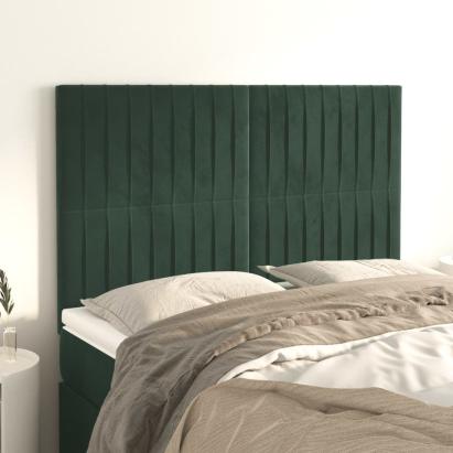 Tăblii de pat, 4 buc, verde închis, 72x5x78/88 cm, catifea GartenMobel Dekor