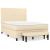 Pat box spring cu saltea, crem, 140x200 cm, textil GartenMobel Dekor