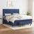 Pat continental cu saltea, albastru, 160x200cm, material textil GartenMobel Dekor